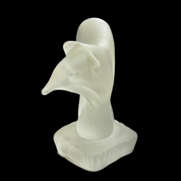 Stylized Abstract Frosted‎ Crystal Art Glass Polar Bear Figurine Paperweight MCM - Picture 4 of 10